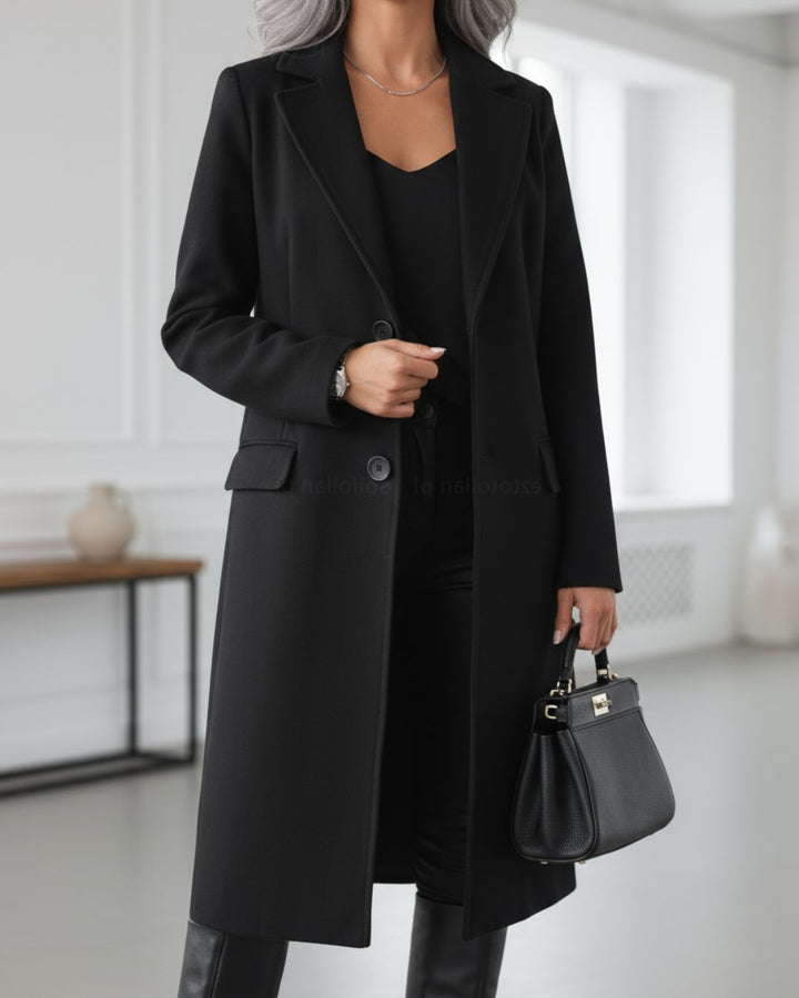 Kristin – Women's Wool-Look Single-Breasted Long Coat