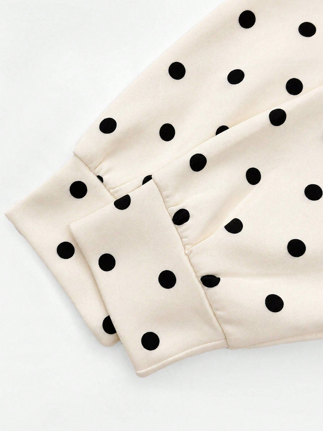 Laurie – Women's Polka Dot Cropped Half-Zip Sweatshirt