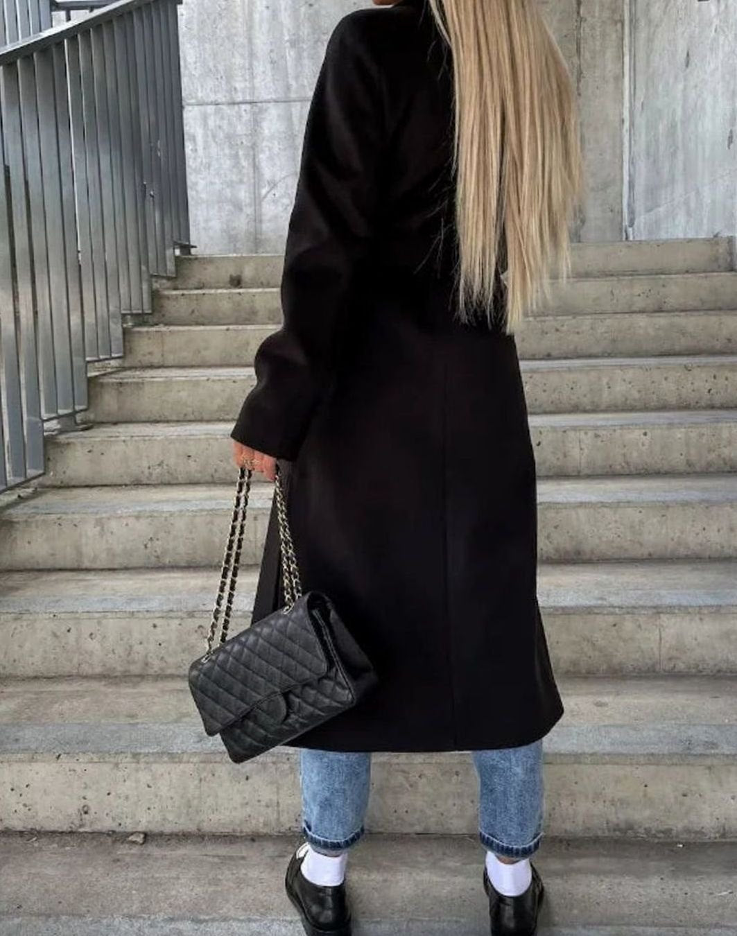 Lisa | Women's Long Lapel Button Front Coat Double-Breasted Overcoat