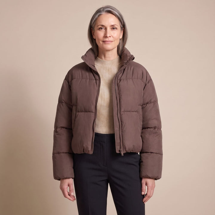 Lorelai – Women's Cropped Stand Collar Puffer Jacket