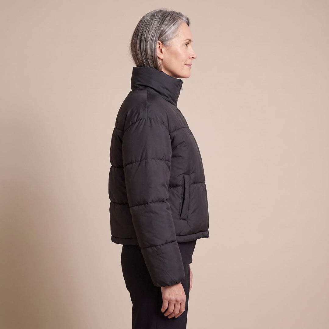 Lorelai – Women's Cropped Stand Collar Puffer Jacket