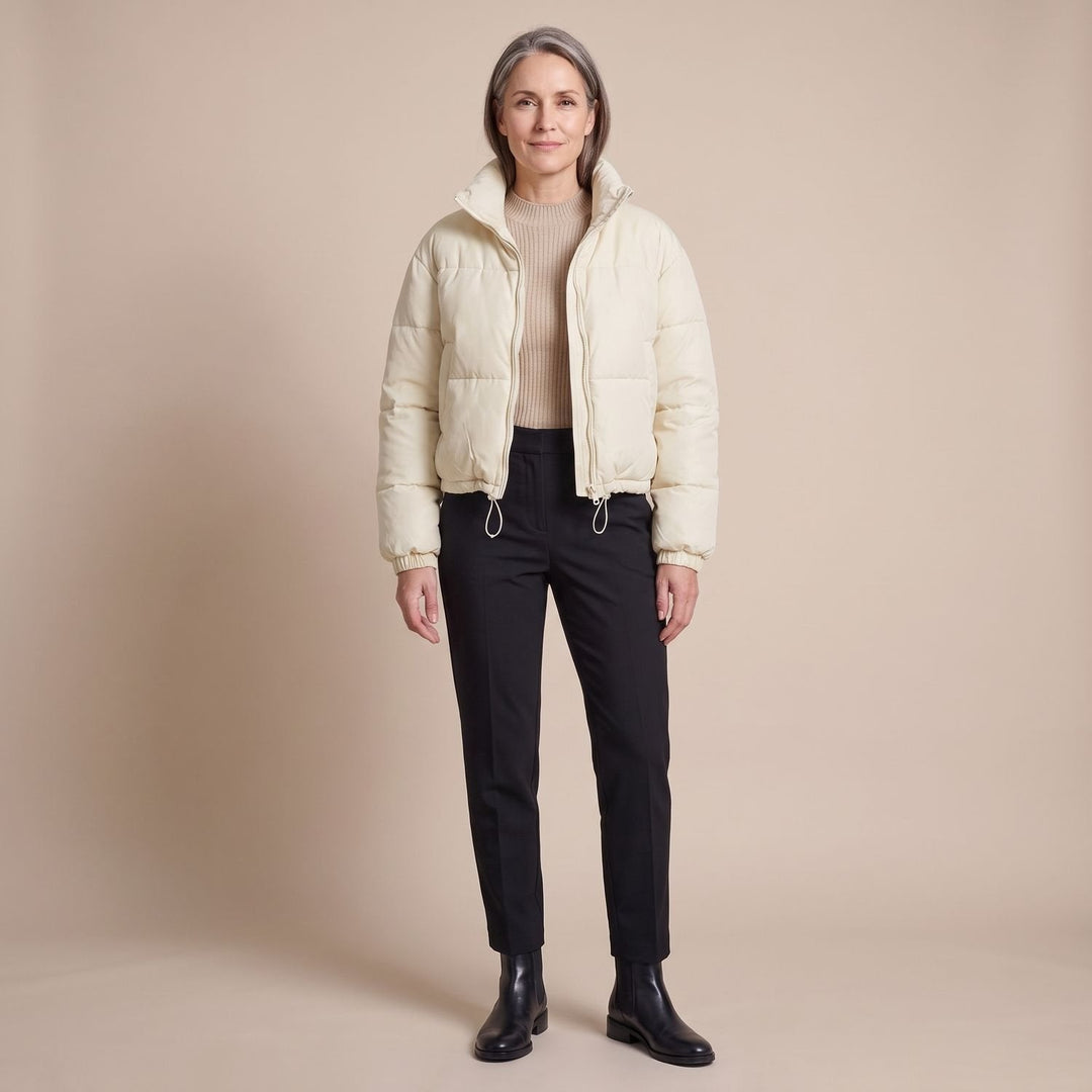 Lorelai – Women's Cropped Stand Collar Puffer Jacket
