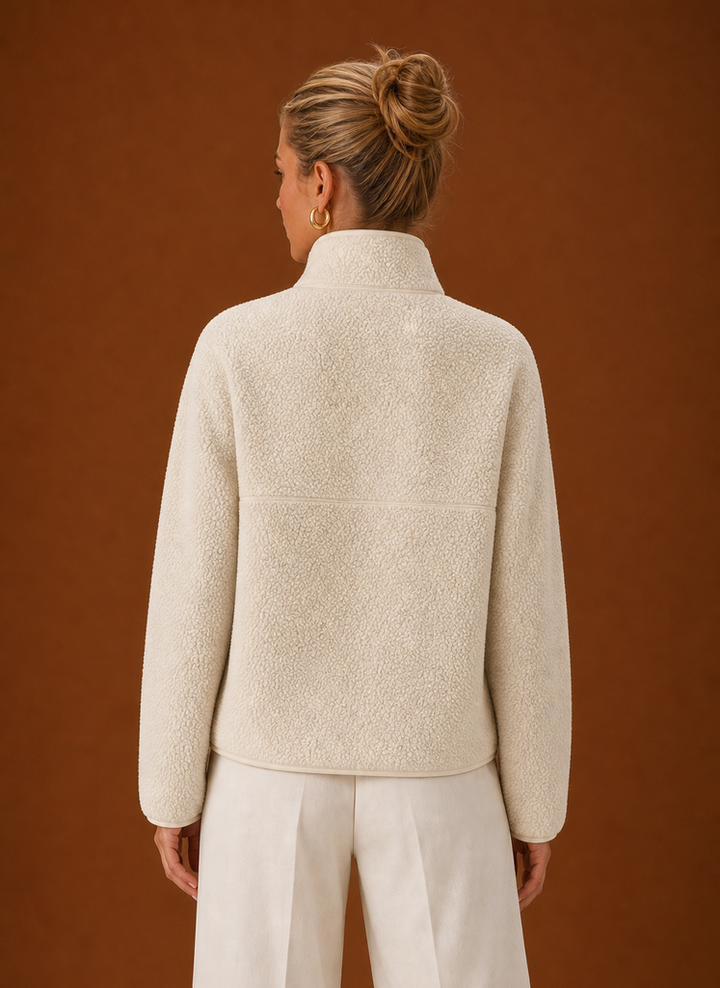 Luisa – Women's Sherpa Quarter-Zip Pullover with Chest Pocket