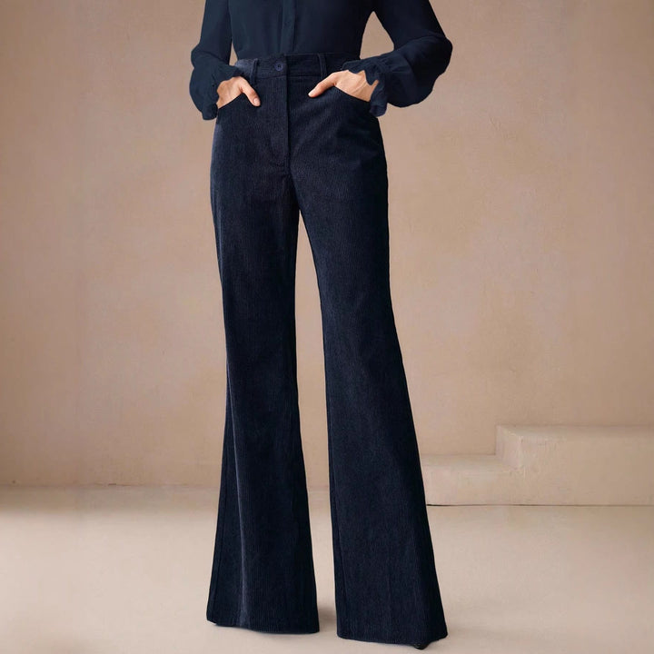 Maddie – Women's High-Waisted Corduroy-Look Flare Pants