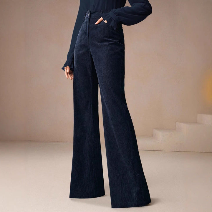 Maddie – Women's High-Waisted Corduroy-Look Flare Pants