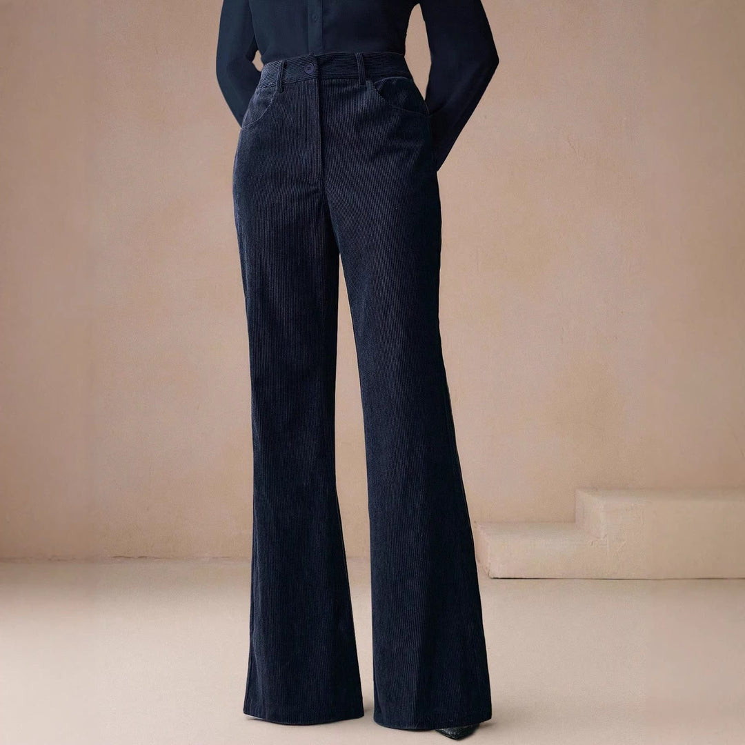 Maddie – Women's High-Waisted Corduroy-Look Flare Pants