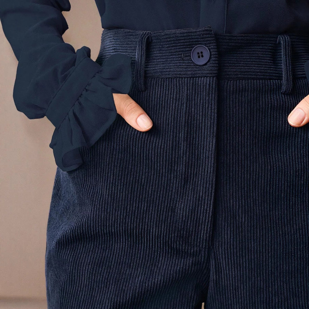 Maddie – Women's High-Waisted Corduroy-Look Flare Pants