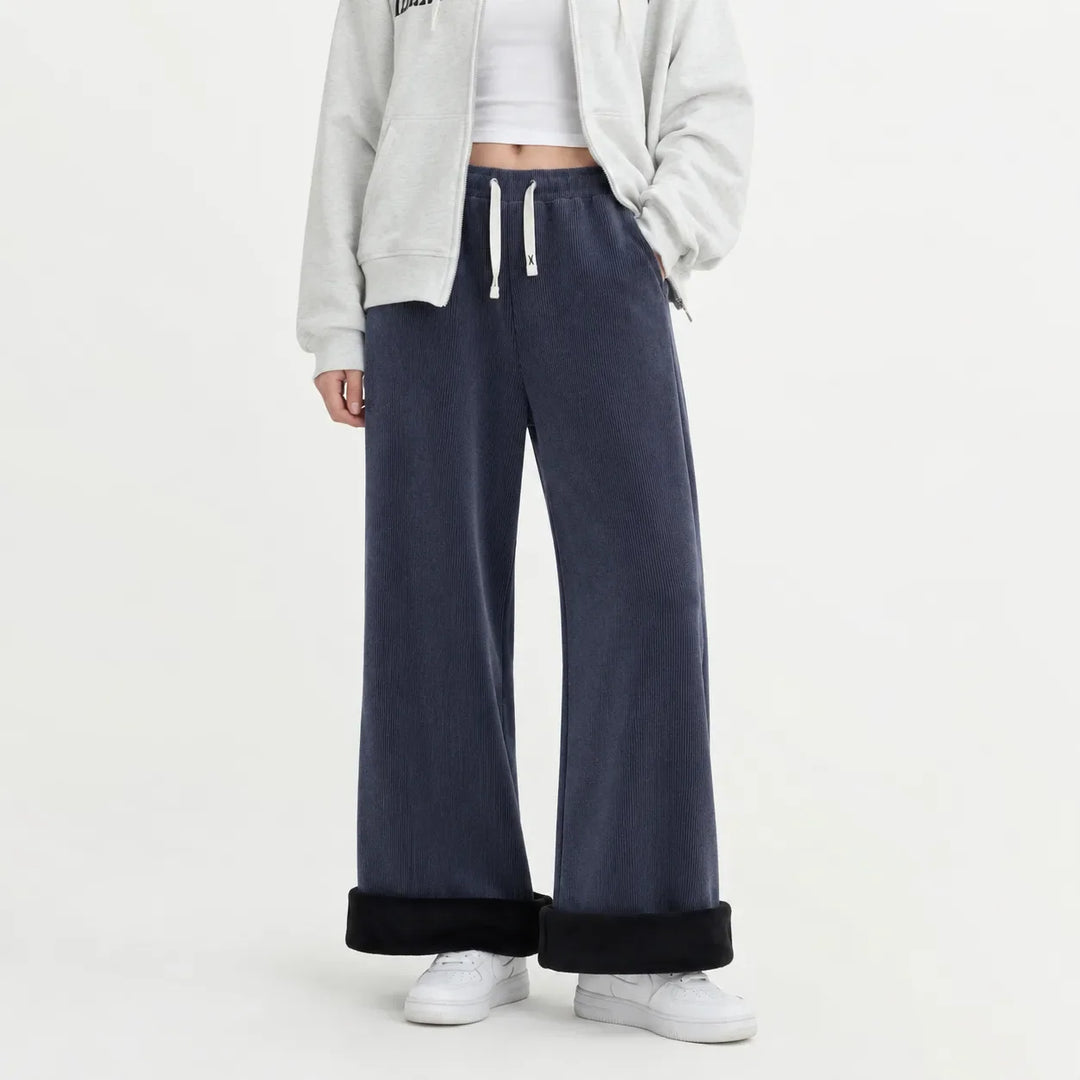Margo – Women's Wide-Leg Sherpa-Lined Corduroy-Look Pants