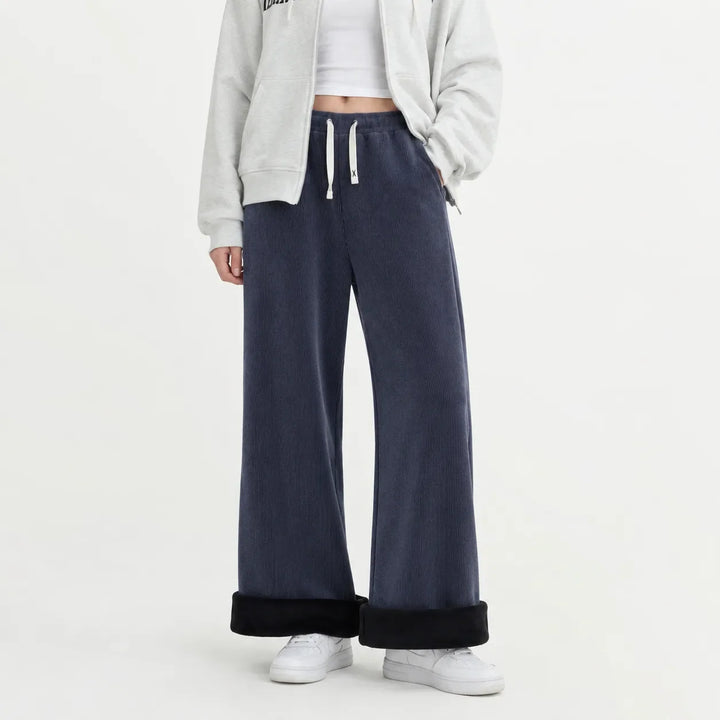 Margo – Women's Wide-Leg Sherpa-Lined Corduroy-Look Pants