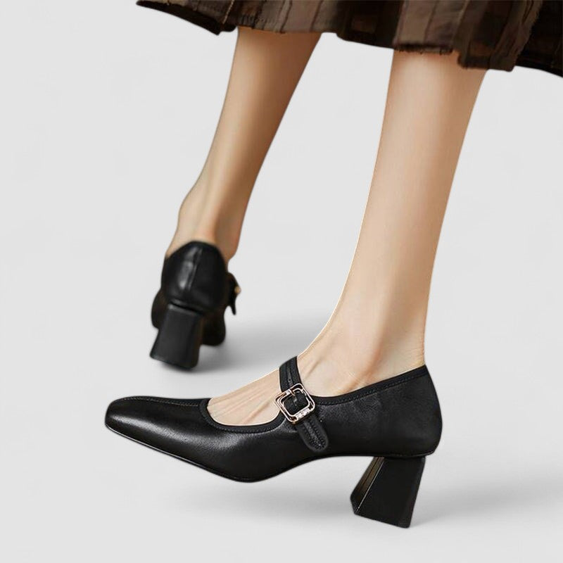 Rochelle – Heeled Mary Janes with Block Heel
