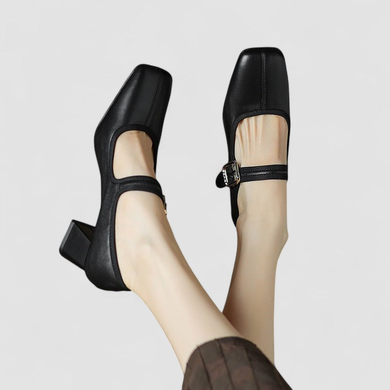 Rochelle – Heeled Mary Janes with Block Heel