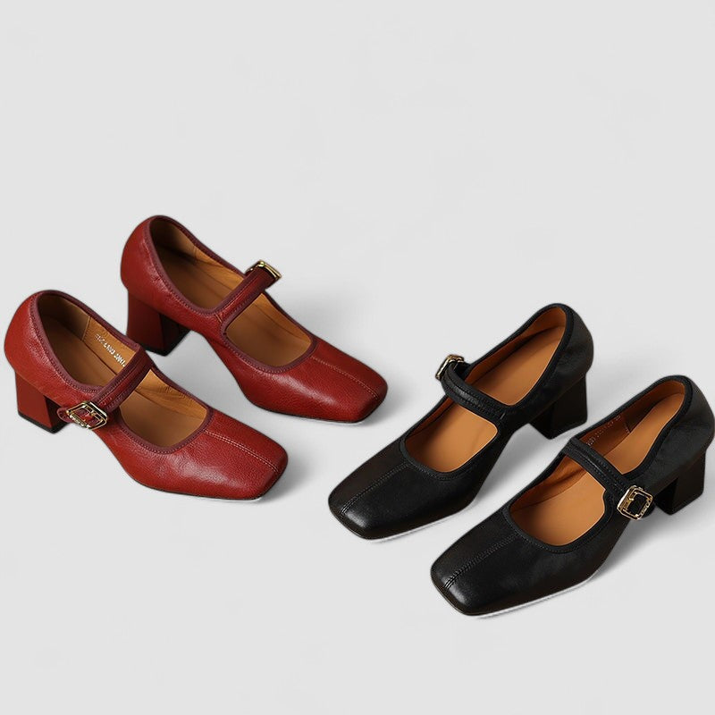 Rochelle – Heeled Mary Janes with Block Heel
