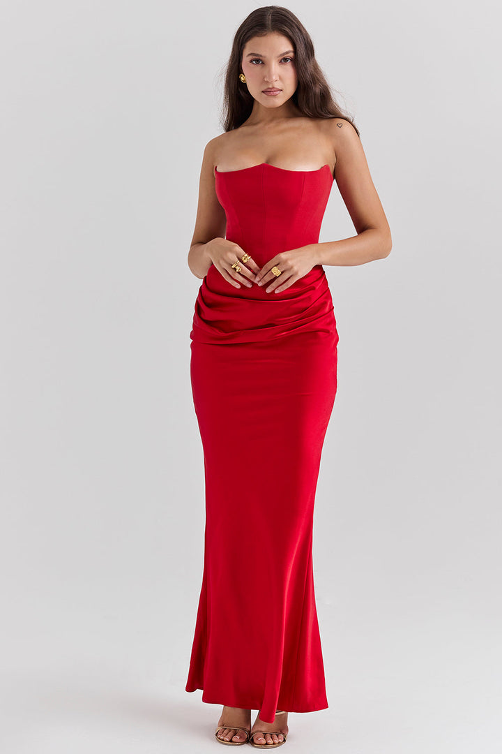 Natasha – Strapless Corset Maxi Dress