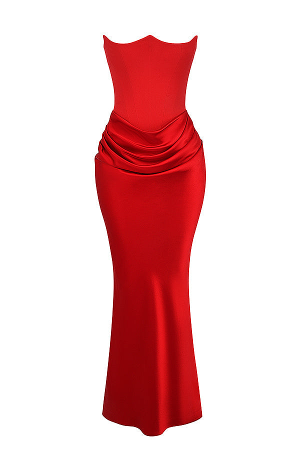 Natasha – Strapless Corset Maxi Dress