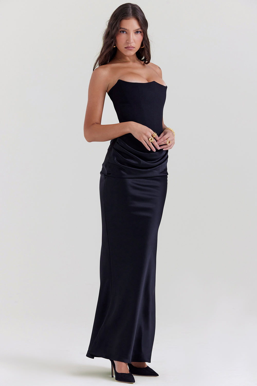 Natasha – Strapless Corset Maxi Dress