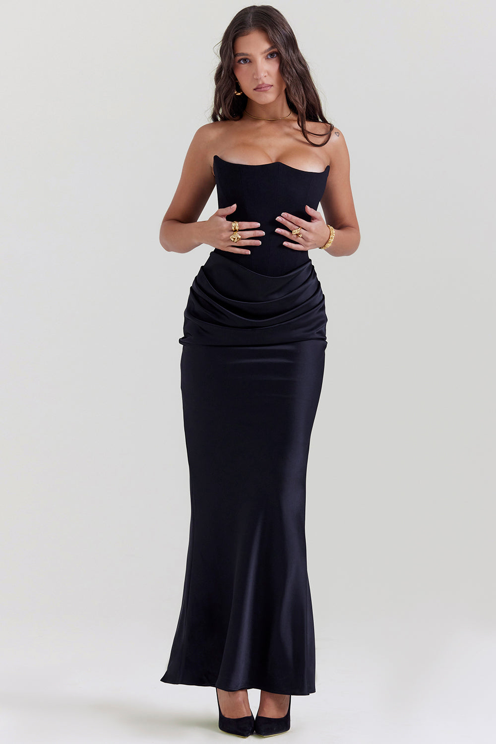 Natasha – Strapless Corset Maxi Dress
