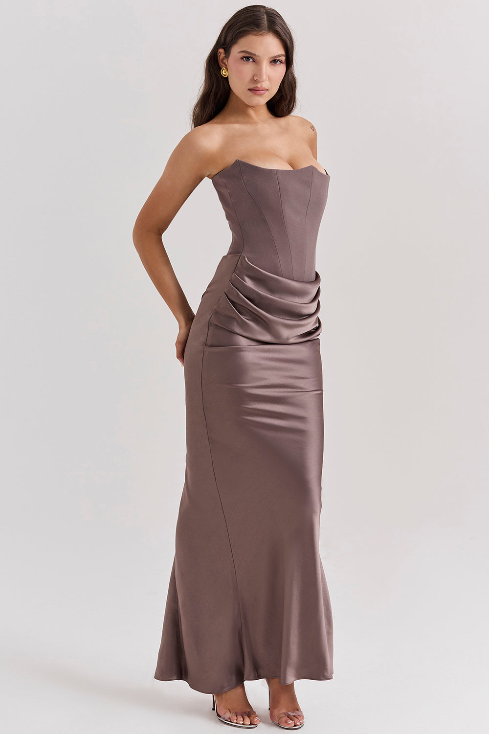 Natasha – Strapless Corset Maxi Dress