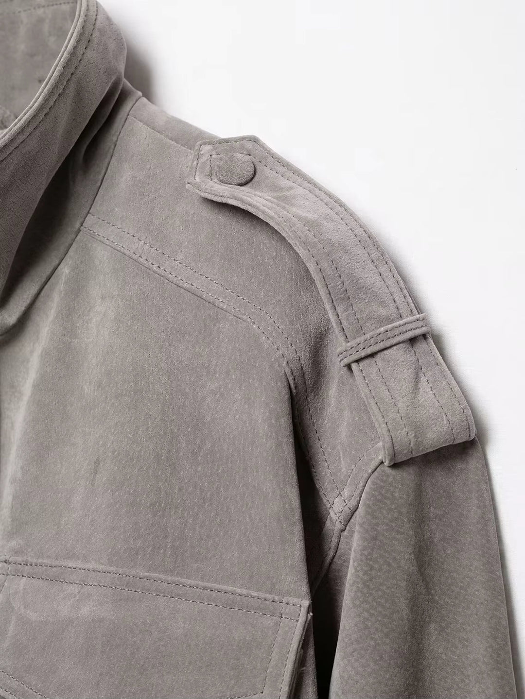 Mirabelle – Women's Suede-Look Bomber Jacket with Flap Pockets