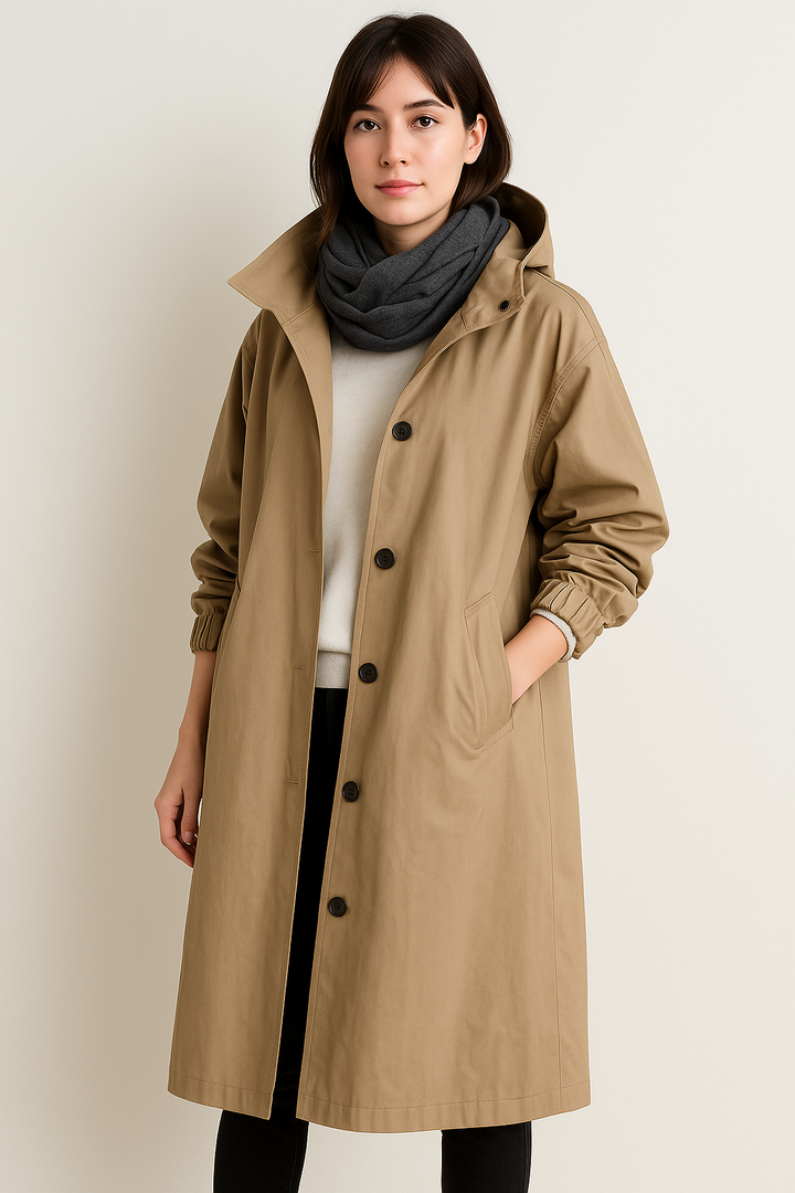 Myla – Women's Hooded Single-Breasted Trench Coat