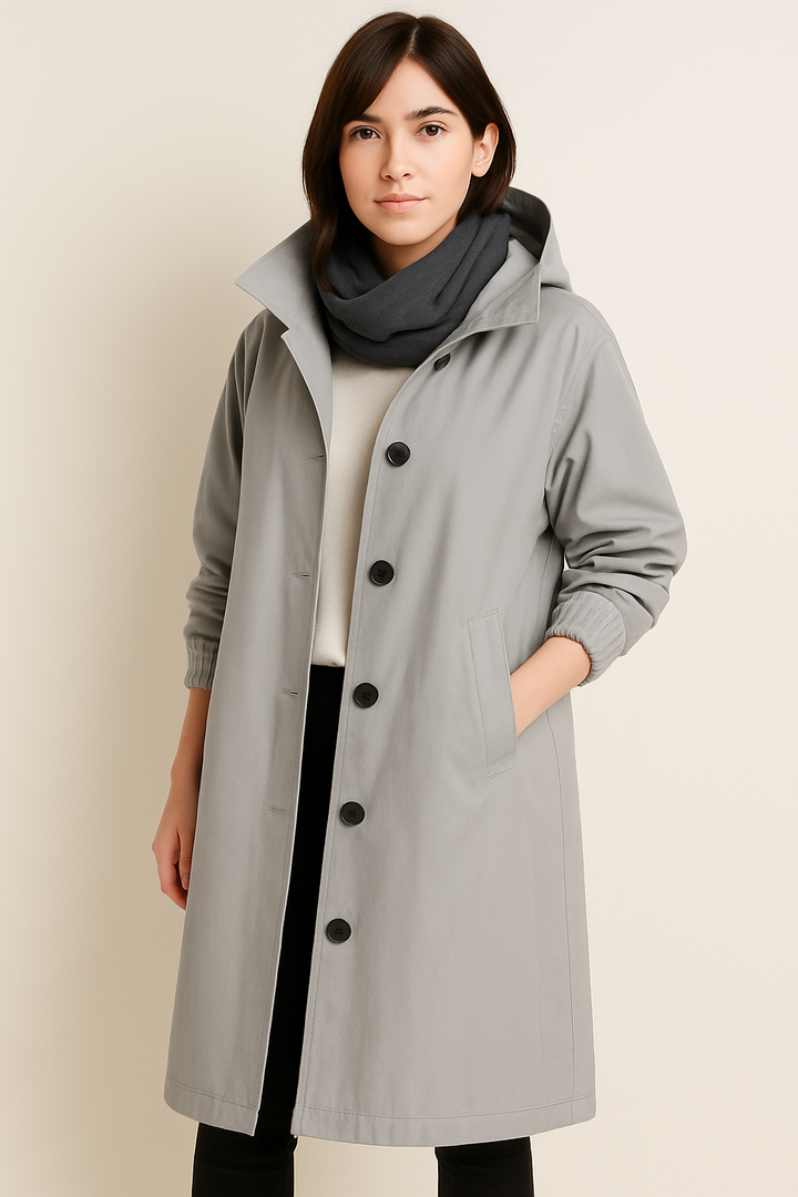 Myla – Women's Hooded Single-Breasted Trench Coat