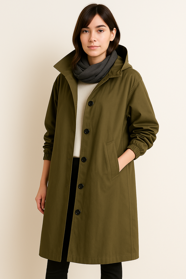 Myla – Women's Hooded Single-Breasted Trench Coat
