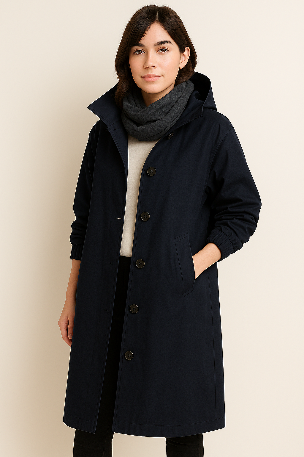 Myla – Women's Hooded Single-Breasted Trench Coat