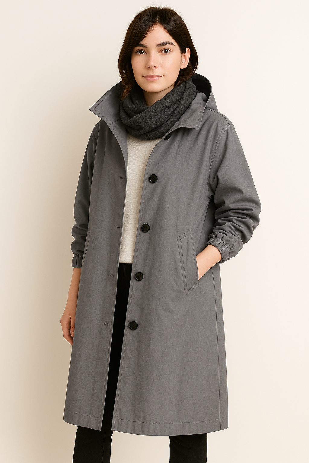 Myla – Women's Hooded Single-Breasted Trench Coat