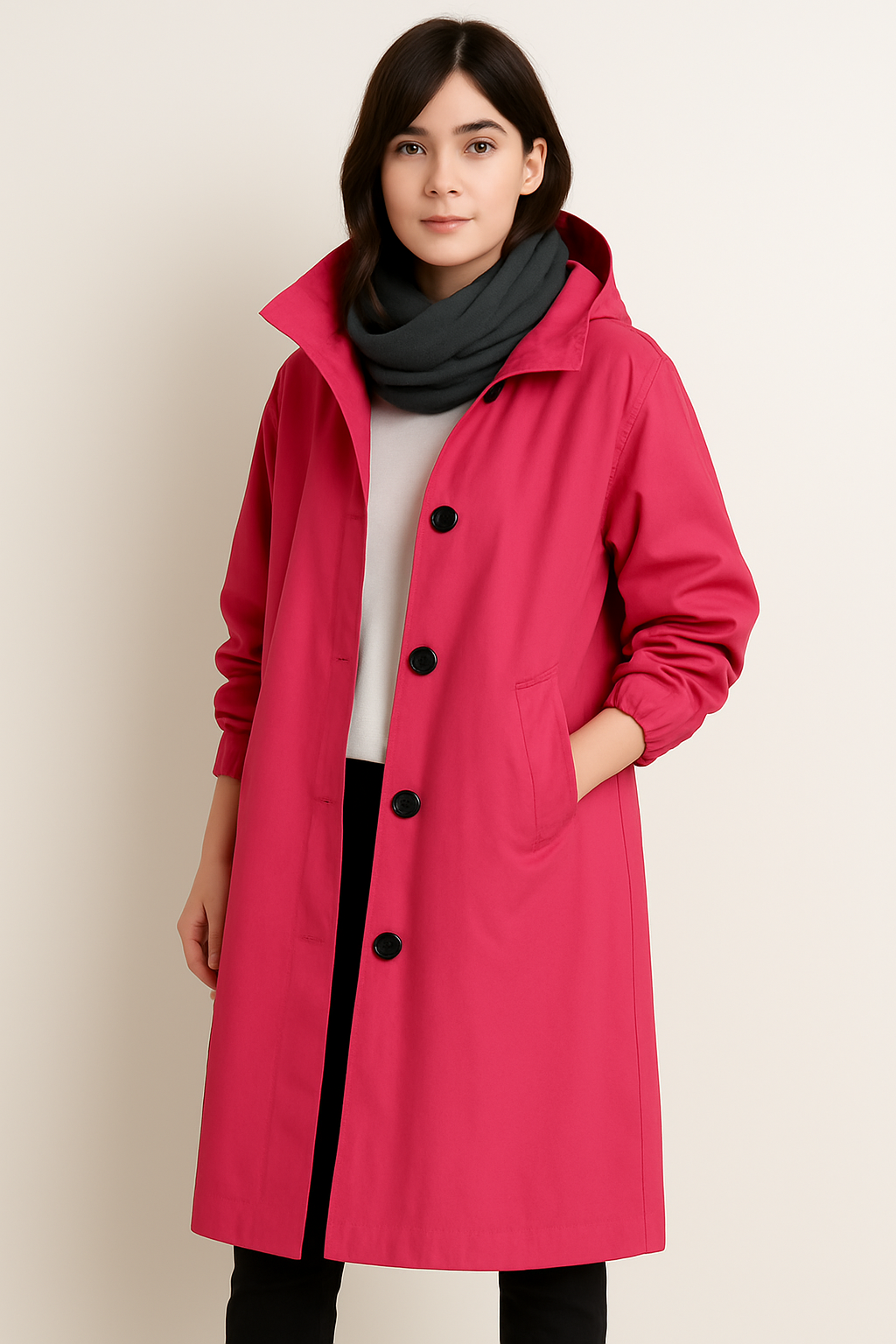 Myla – Women's Hooded Single-Breasted Trench Coat