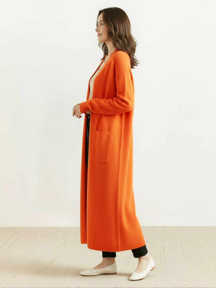 Nanette – Women's Long Open-Front Cardigan with Pockets