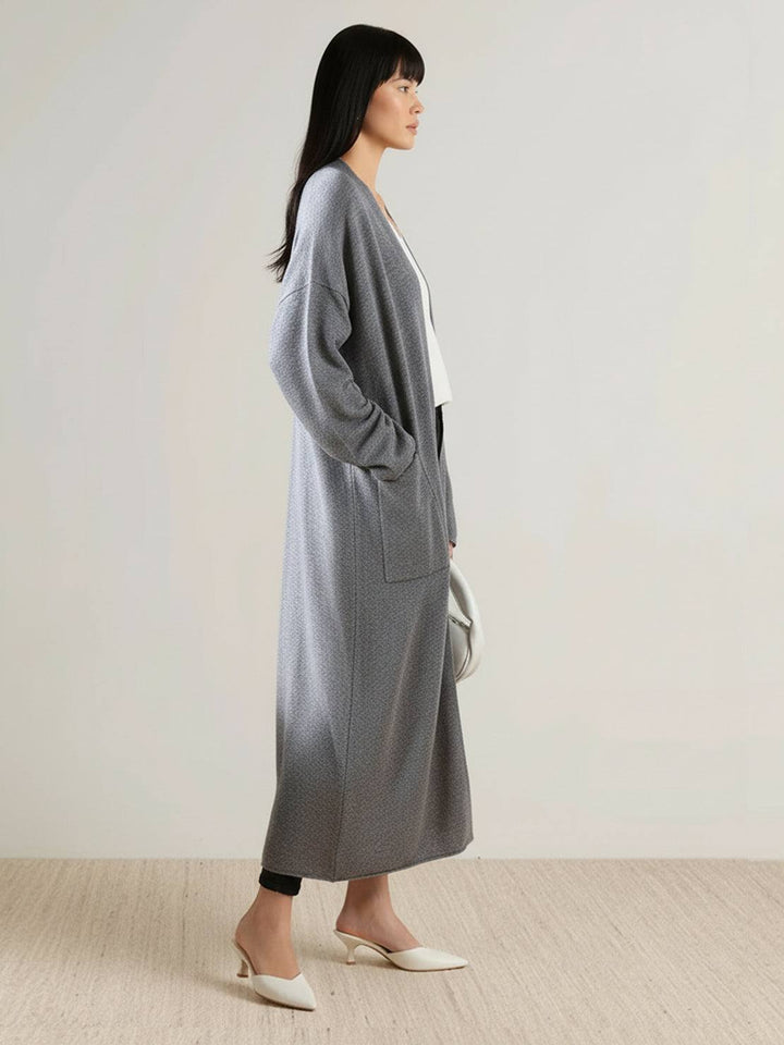 Nanette – Women's Long Open-Front Cardigan with Pockets