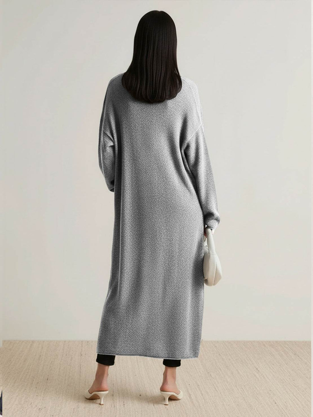 Nanette – Women's Long Open-Front Cardigan with Pockets