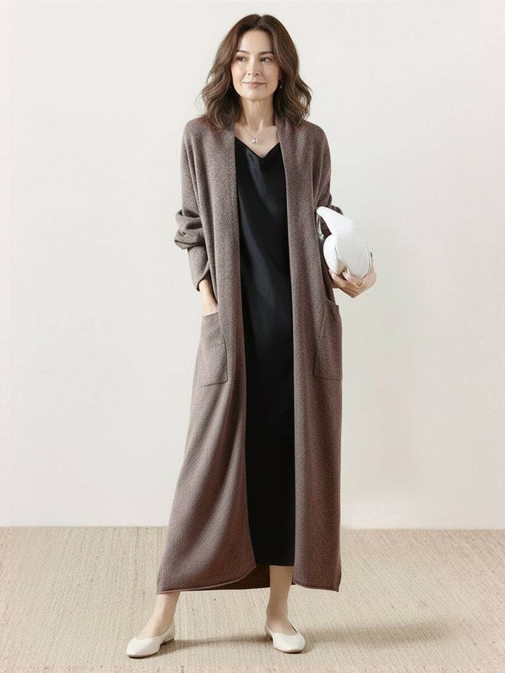 Nanette – Women's Long Open-Front Cardigan with Pockets