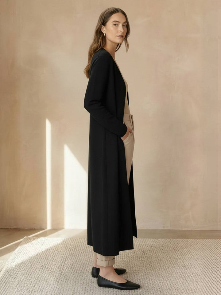 Nanette – Women's Long Open-Front Cardigan with Pockets