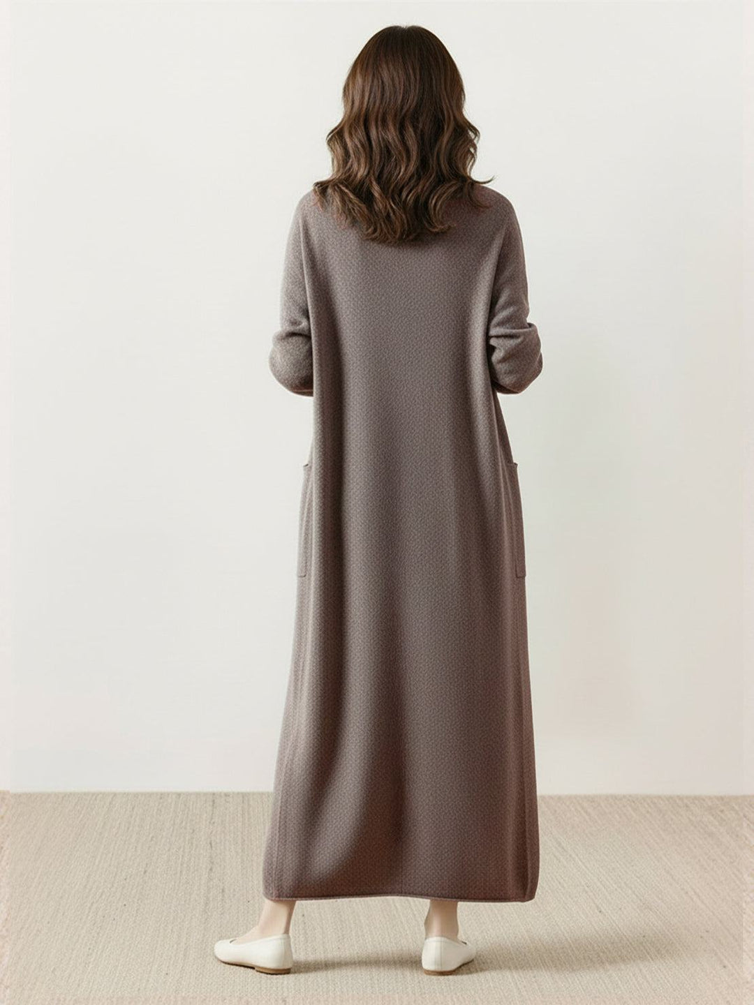 Nanette – Women's Long Open-Front Cardigan with Pockets