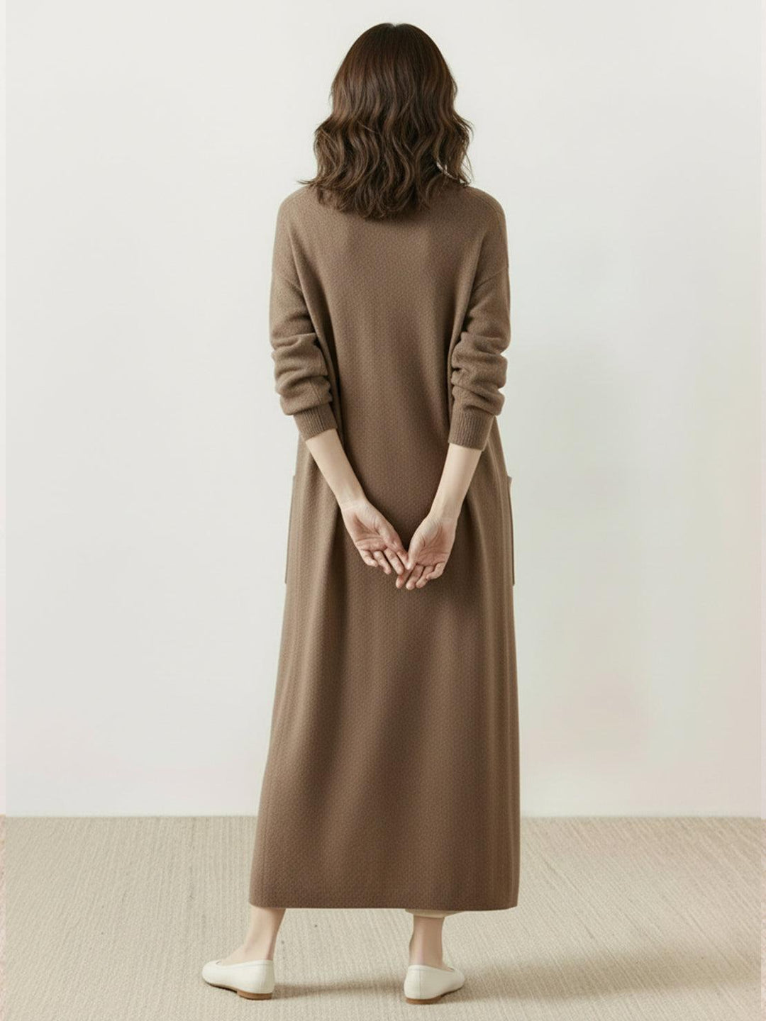 Nanette – Women's Long Open-Front Cardigan with Pockets