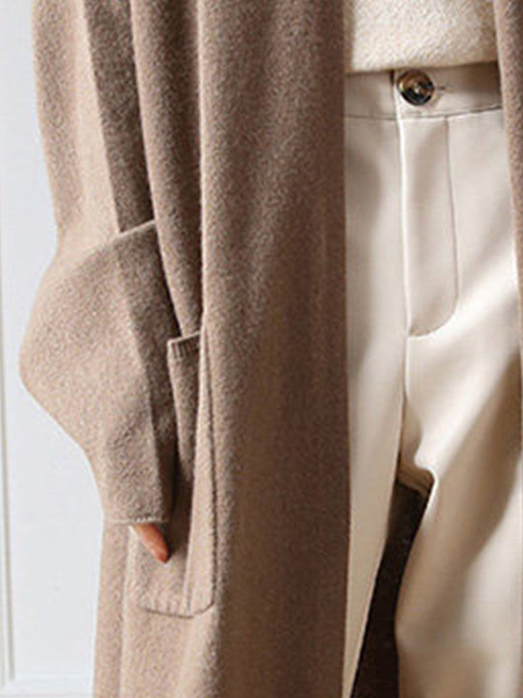 Nanette – Women's Long Open-Front Cardigan with Pockets