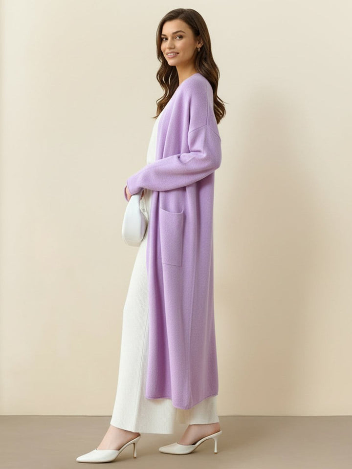 Nanette – Women's Long Open-Front Cardigan with Pockets
