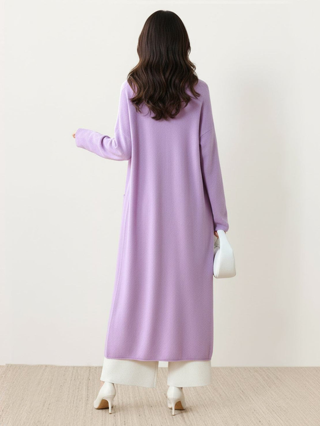 Nanette – Women's Long Open-Front Cardigan with Pockets