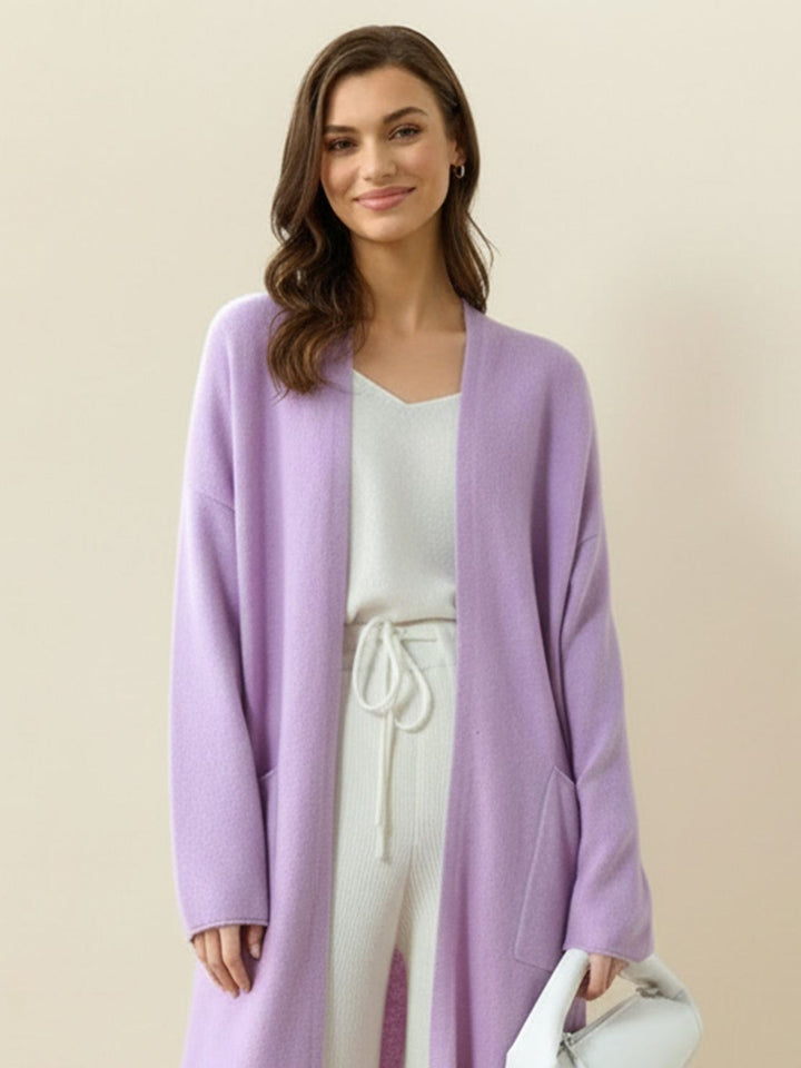 Nanette – Women's Long Open-Front Cardigan with Pockets