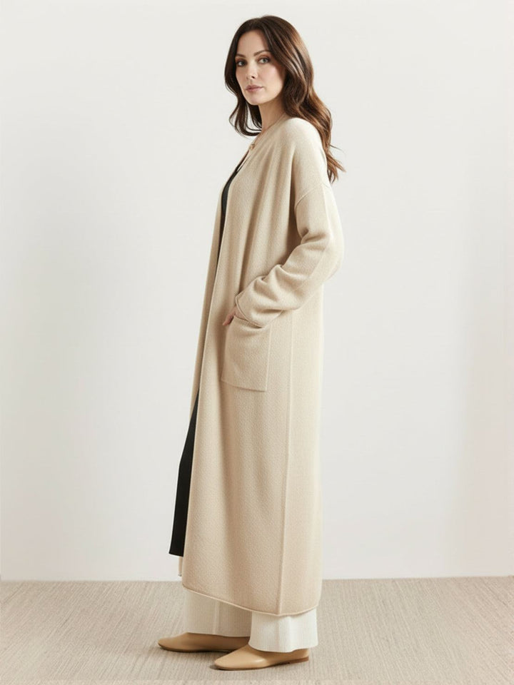 Nanette – Women's Long Open-Front Cardigan with Pockets