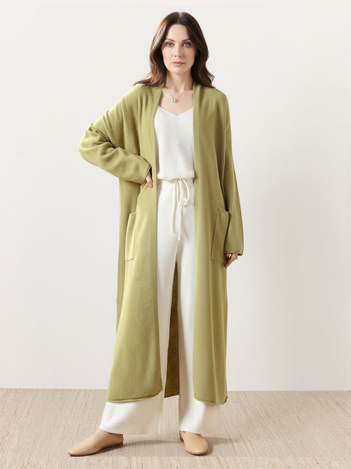 Nanette – Women's Long Open-Front Cardigan with Pockets
