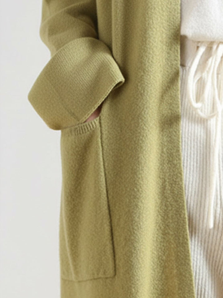 Nanette – Women's Long Open-Front Cardigan with Pockets