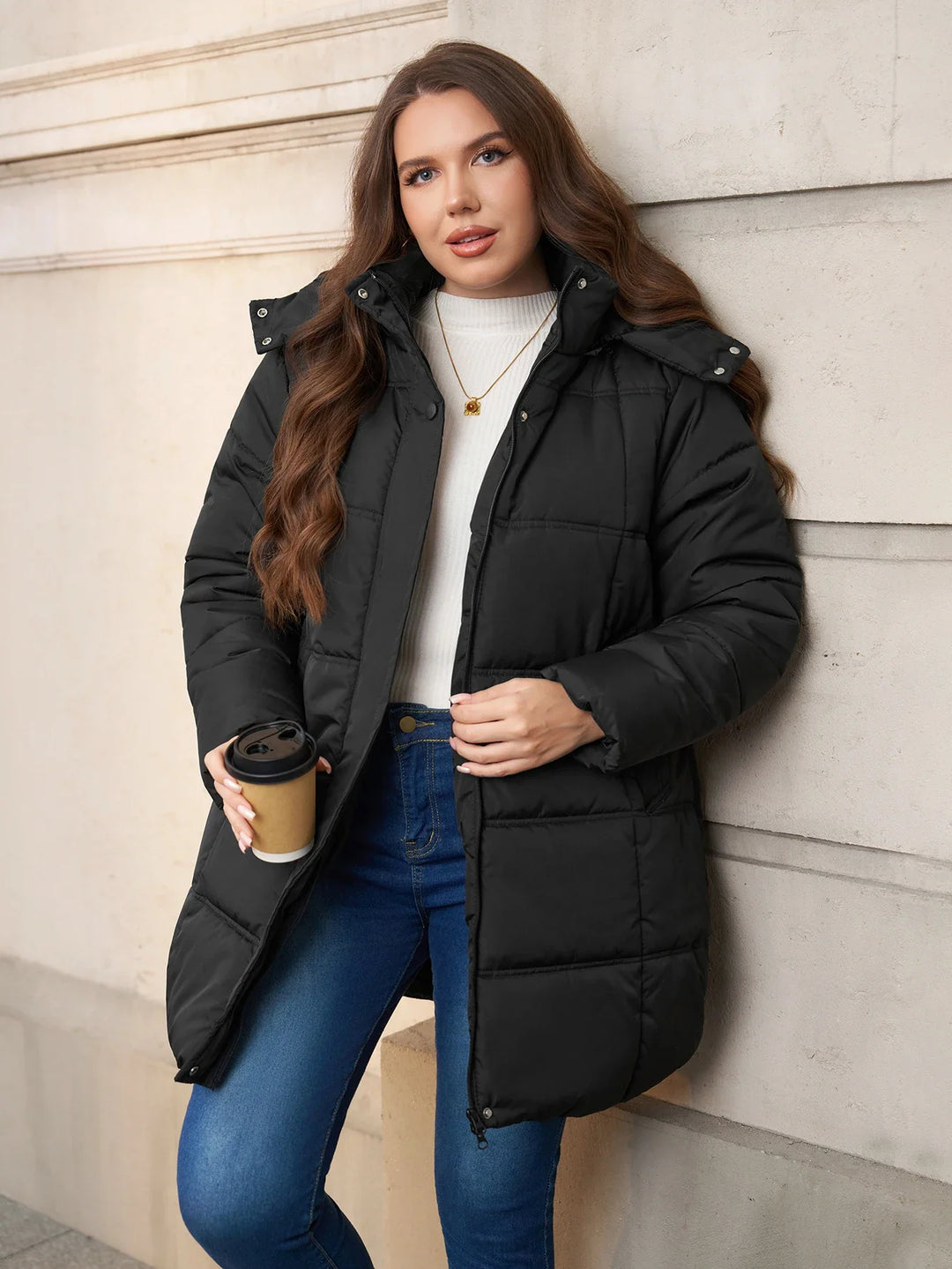 Nayeli – Women's Plus Size Hooded Quilted Puffer Coat
