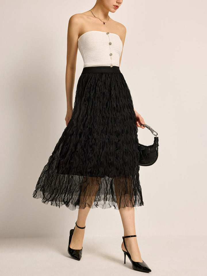 Nadia – High-Waisted Pleated Midi Skirt