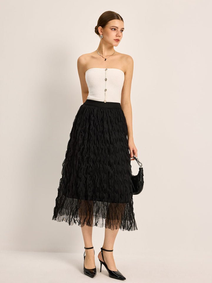 Nadia – High-Waisted Pleated Midi Skirt