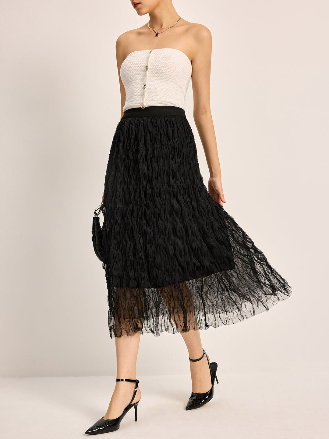 Nadia – High-Waisted Pleated Midi Skirt