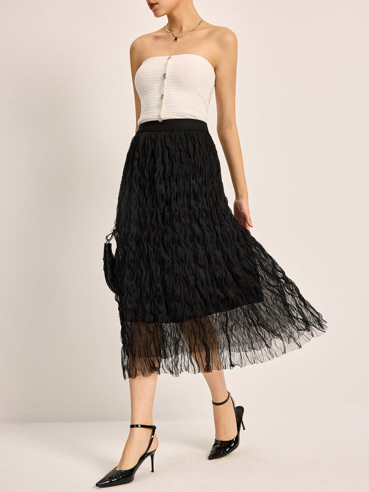 Nadia – High-Waisted Pleated Midi Skirt