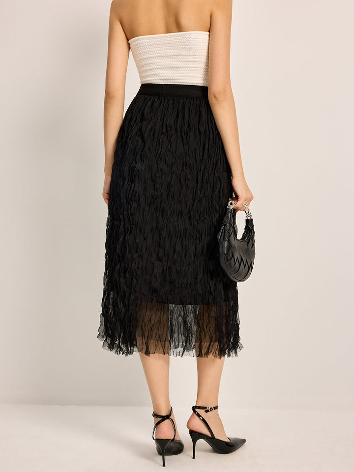 Nadia – High-Waisted Pleated Midi Skirt