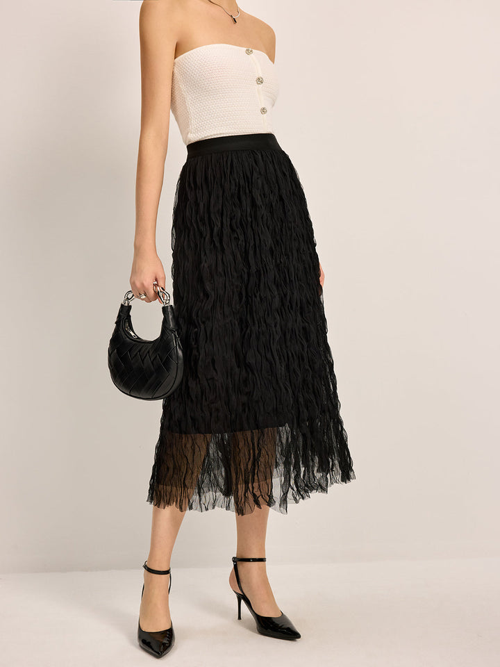 Nadia – High-Waisted Pleated Midi Skirt