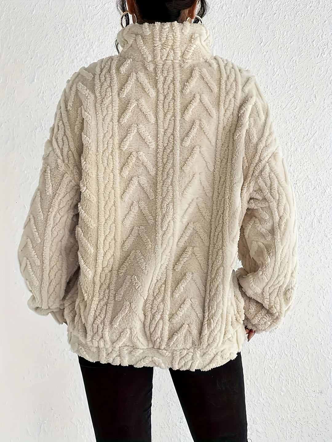 Primrose – Women's Sherpa Quarter-Zip Pullover with Cable Texture
